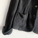 St. John  Caviar Vintage Long Sleeve Black Knit Blazer Jacket Stretchy Pockets 6 Photo 3