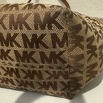 Michael Kors Jet Set East West Signature Monogram Logo Chain Tote Bag Tan Brown Photo 11