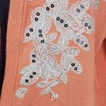 INC International Concepts Open Front Cardigan Sweater Silver Applique Orange Size L Photo 4