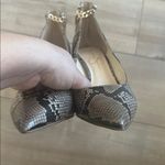 Jessica Simpson  Snake Animal Print Zip 3” Heels Gold Chain Anklet Shoes Sz 8.5 Photo 6