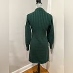 Calvin Klein Women's Sz: S Dark Green Balloon Sleeve Ribbed Sweater Dress. Photo 1