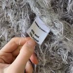 lalo cardigans. Lalo Silver Fuzzy Mohair Cardigan Photo 7