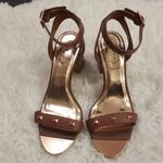 Ted Baker 💕💕 Biah Ankle Strap Studded Bow Block Heel Sandals Brown EU 39.5 NWT Photo 2