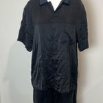 Lunya Washable Silk Relaxed Button Up Short Set Black Size XL Photo 0