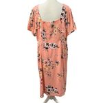 Loft NWT Plus V Neck Peach Coral Floral Lined Dress Wedding Garden Tea Party 18 Photo 4