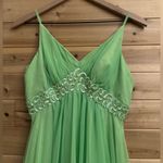 Vintage Mike Benet Size Small Lime Green Sequin Babydoll Chiffon Prom Dress Photo 6