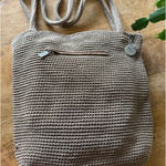 The Sak Crochet Shoulder Bag Taupe Woven Boho Casual Everyday Purse Photo 0