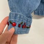 Christopher & Banks  Denim Button Down Red Apples Embroidery Grandma Core Shirt M Photo 1