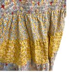 Umgee mixed floral print patchwork ruffle tiered smocked shirred floral dress Photo 4