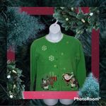 Classic Elements Vintage Christmas Cardigan M | Ugly Holiday Sweater Embellished Photo 14