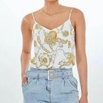 Generation Love Elliot Chain Cami Print Satin Camisole Top White Gold Size Small Photo 0