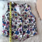 BODEN Tailored Linen Waistcoat Floral Vest Size 2 White Photo 8