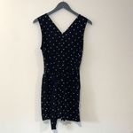 Loft  Women's Polka Dot Belted Romper Sleeveless V Neck Jumpsuit Shorts Black Pet Photo 1