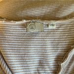 Anthropologie Postmark Beige and White Striped V-Neck Top Photo 2