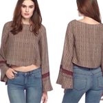 Free People Crop Top Long Sleeves Statement Sleeves Bell Style Size Medium Photo 1