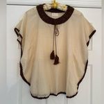 Vtg Boho Hippie Chic Women’s M Crocheted Festival Folk Blouse Top Sheer Retro Size M Photo 0