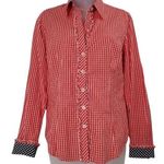 Lilly Pulitzer GINGHAM CHECKERED RED WHITE BLUE PRINT RUFFLED LONG SLEEVE TOP 6 Photo 0