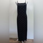 Formal Maxi Dress Slinky Glam Black & Metallic Silver Full Length Marian & Maral Size M Photo 3
