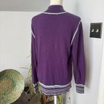 Cabela's  Womens Large Purple Quarter Zip Wool Blend Sweater Pullover‎ Top Ski Photo 2