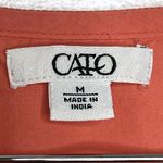 Cato  Cotton Embroidered Sleeveless Blouse Top women’s Size Medium Light Orange Photo 3