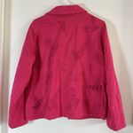 Mirasol Jean Jacket Women's Size Large Button Cotton Embroidered Magenta Pink Photo 1