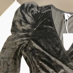 & Other Stories NWT Velvet Mini Dress Puffy Sleeves Bodycon Draped Long Sleeve 6 Photo 4