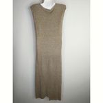 ZARA Knit Tan Midi Sweater Maxi Dress Women's Small Minimalist Modest Neutral Photo 3