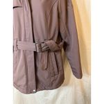 Gerry Softshell Belted Jacket Womens S Removable Hood Warm Faux Fur Coat Red Photo 3