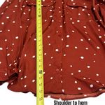 Liverpool NEW  Rust and White Polka Dot Long Sleeve Button Up Blouse Size M Photo 10
