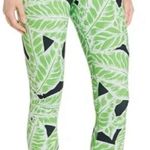 Alo Yoga Leggings Womens XS High Waist Capri Green Palm Springs Print Pants Photo 0