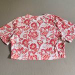 SheIn Paisley Crop Top Red White Shirt Sleeve Shirt Large Photo 2