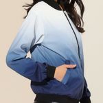 Allegra K  Blue White Ombre Casual Zip Up Lightweight Windbreaker Jacket Small Photo 0