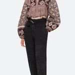 💕SEA NEW YORK💕 Margo Quilted Top ~ 100% Cotton Purple Border Print Large NWOT Photo 3