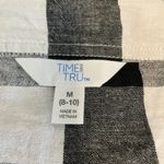 Time & Tru Black/White Shepherd Check Blouse Size M Photo 3