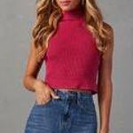 She & Sky Sleeveless Turtleneck Sweater Photo 1