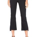 Mother Insider Crop Step Fray High Rise Asymmetrical Raw Hem Jeans in Not Guilty Black Size 28 Photo 1