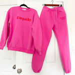 The Mayfair Group Pink Empathy Sweatshirt and Sweatpants Set Size S/M Photo 0