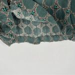 Anthropologie Muted Teal Geometric Patterned Crinkle Rayon Wide Leg Pull On Pant Photo 4