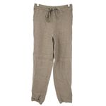 Iximo Womens Beachy Lounge Lagenlook Tapered Leg 100% Linen Pants Size S Khaki Brown Photo 2