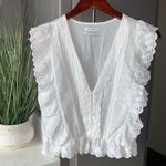 Urban Outfitters ✨ Women's Natural Uo Rami Pintuck Ruffle Top✨ Photo 5