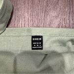 SheIn  Light Green Square Neck Ribbed Cropped Tank Top Photo 2