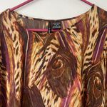 Fire Los Angeles  Women’s Sheer Bohemian Peacock Top Size Medium 🟦 Photo 1