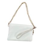 White Convertible Clutch Crossbody Bag Gold Chain Strap‎ Wristlet Purse Photo 2