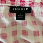 Torrid Women Rayon Top L Pink Buffalo Check Button Up Milkmaid Coquette Cowgirl Photo 1