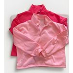 Pink Bundle Of 2 1/2 Zip Pullover Sweatshirts 3XL Fits 2XL With Drawstring Waist Size 2X Photo 0