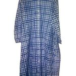 S.Deer plaid button down shirt dress XXL travel loungewear beachy Blue Photo 0