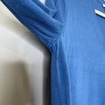 J.Jill  Silk Cotton Blend V Neck Long Sleeve Soft Sweater Classic Blue Comfy Cute Photo 3
