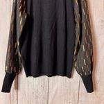 Carmen Marc Valvo Black and Gold Mock Neck Long Sleeve Sweater Sz M NWT Photo 6
