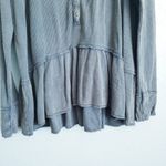 Free People Green Washed Coastline Waffle Knit Thermal Photo 1