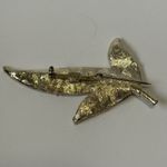 Vintage Gold Tone Brooch Leaf Pin 3 Inch 1950s Costume Jewelry Photo 4